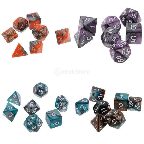 28x Double-Colors Two Colors Polyhedral Dice for D&D DND RPG MTG Table Games