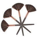 18pcs/Set Makeup Brush Fan-Shaped Coffee Tube Foundation Tool(Black Rod) A
