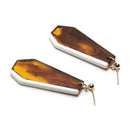 Lady Women Stud Earrings Decor Wood Grain Acrylic Geometric Pendant Gift