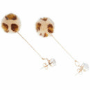 Fashion Plush Ball Personality Round Long Tassel Alloy+Rhineston Earring Je