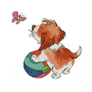 Stamped Cross Stitch Kits With Pre-printed A Dog Playing Ball 14CT 21x21cm