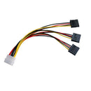 4 pin IDE Molex to 3 Serial ATA SATA Power Splitter Extension Cable ME