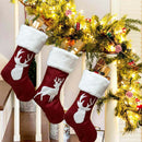 Large Christmas Stocking Elk Pattern Sock Gift Holder Christmas Tree Decora A2L4
