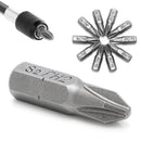 10Pcs 25mm S2 Steel Screwdriver Bits Hex Shank Torque PH2 Antislip Magnetic