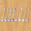8pcs Maternity Belly Bar Flexible Crystal Pregnancy Navel Ring Belly Button Ring