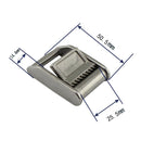 Stainless Steel 316 Cam Flap Buckles Press Cam Buckles Tie Down Buckle for 1''