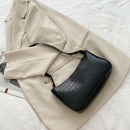Women Alligator PU Leather Handbag Ladies Zip Totes Shoulder Bags (Black)