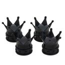 4pcs Universal Crown Style Car Tire Air Valve Stem Caps Dust Covers (Black)
