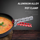 Camping Anti-Scald Pot Pan Bowl Gripper Outdoor Handle Holder Clip (Red)