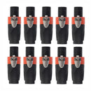 10pcs 4-Pole Male Audio Cable Connector Plug for Cable NEUTRIK NL4F SN9F