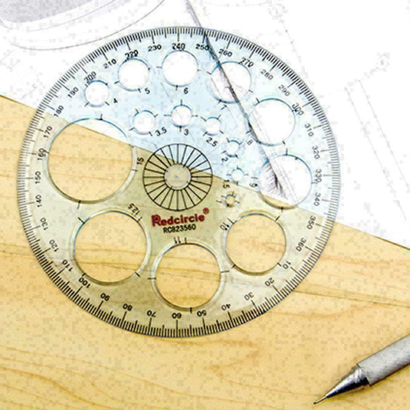360 Degree Full Circle Plastic Protractor Angle Finder Measuring Ruler Temp I6E7