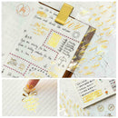 Creative Letter Stamp Greeting Card PET Golden Stickers Diary Stationery St C9W9