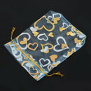 100 * Bags, Pouches, Organza Bags for Wedding, Jewelry, Gifts, Blue with Go