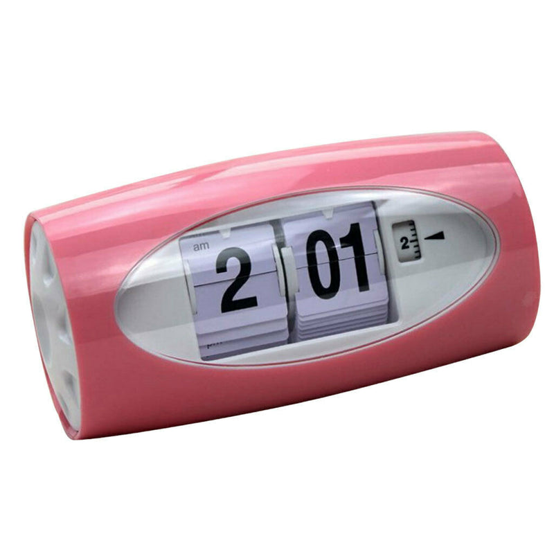 Auto  Clock Modern Flap Table Clock  Page Digital Alarm Clock Red