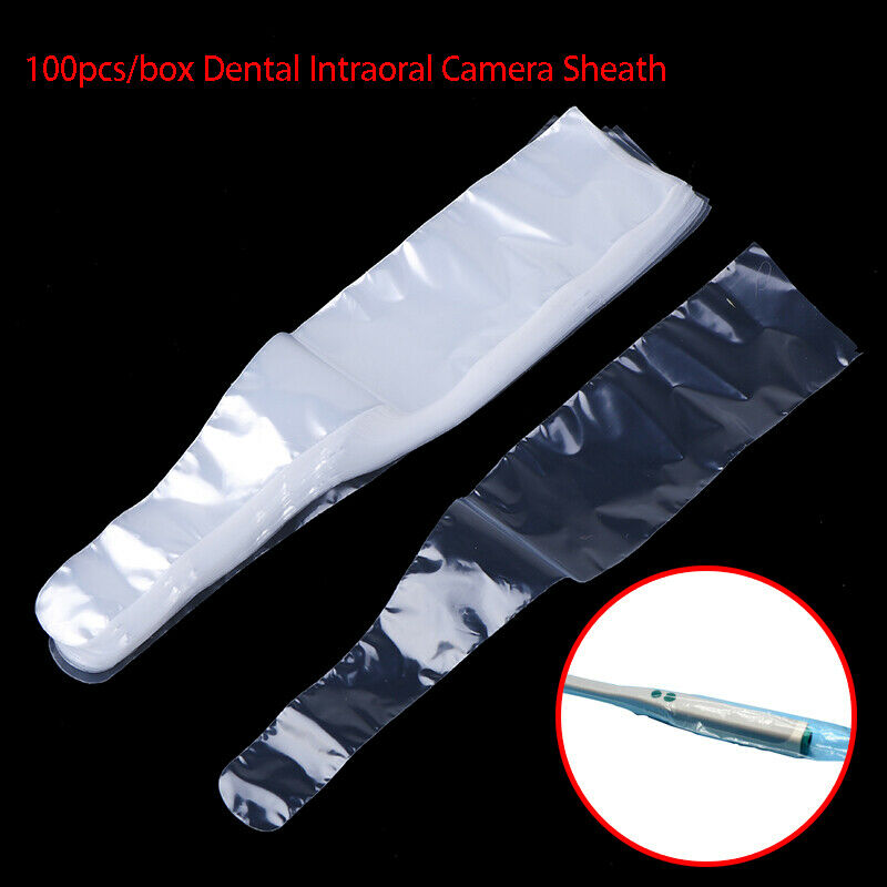 100Pcs/Box Disposable Dental Intraoral Camera Protective Sheath Covers Sleev_ Fh