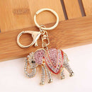 Charm Lucky Mascot Elephant Keychain Bling Rhinestone Keyring Bag Purse BuckI9F6