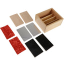 Montessori Rial Material Thermic Tactile Sense Tablets In Wooden Box 12x12x7cm