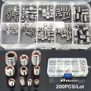 M3-M8 200pcs Stainless Steel Hex Socket Set Screw Grub Screws Assortment B MWB