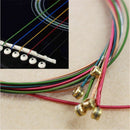 6PCS Stylish Lots Steel Rainbow Colorful Color Strings for Acoustic Guitar Gift
