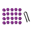20 pcs Purple Plastic Wheel Lug Nut Bolt Cover Cap with Removal Tool for Ca