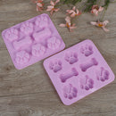 1pc Dog Bone Dog Footprint Cake Mold Silicone dog bone molds party supplies BX