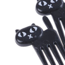 6Pcs black cat fruit fork cute toothpick gadgets kitten dessert decoration f Bj