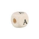 200PC Natural Mixed A-Z Alphabet/ Letter Square Wood Beads 10x10mm(3/8"x3/8 B2E8