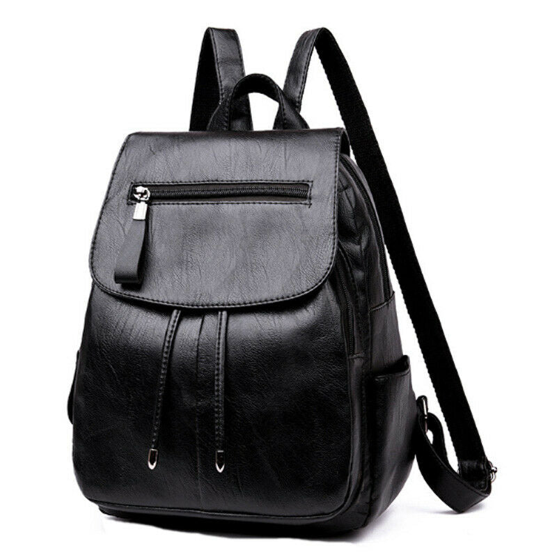 Fashion Women'S Backpack Teen Leather Fit Teen Girl Casual Black Backpack L N7L9