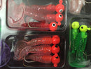 Fishing Lures Set Jig Lead Head Hooks Soft Worm Grub Single Tail Bait Lovely T~S