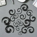 9 Pairs of Acrylic Spiral Taper Tunnel Ear Stretcher Expander Plugs---Black Q3A8