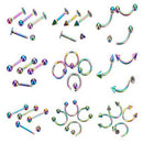 9PCS/Set Horseshoe Ring Body Piercing Eyebrow Jewelry Belly Tongue Bar Ring ME