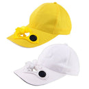 White Solar Powered Fan Summer Sport Outdoor Hat Cap With Solar Sun Power C