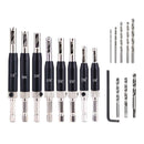 17 Pcs Self Centering Hinge Tapper Screw Core Drill Bit Set Woodworking