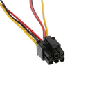 5pcs Large Head Dual 4pin to 6pin Graphics Card External Power Line