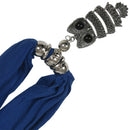 Jewelry Tassel Owl Pendant Women Shawl Scarf (Blue) Z3B3