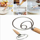 1pc Stainless Steel DIY B Whisk Eggs Beater Mixer Tool 13 Inch Oak Wood Handle