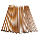 36Pcs 18 Sizes Carbonized Bamboo Knitting Needles Single Smooth Crochet