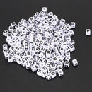 300 Mixed Alphabet /Letter Acrylic Square Beads 7x7mm