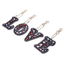 4pcs Full Drill Special Shaped Diamond Painting Love Letter DIY Keychain