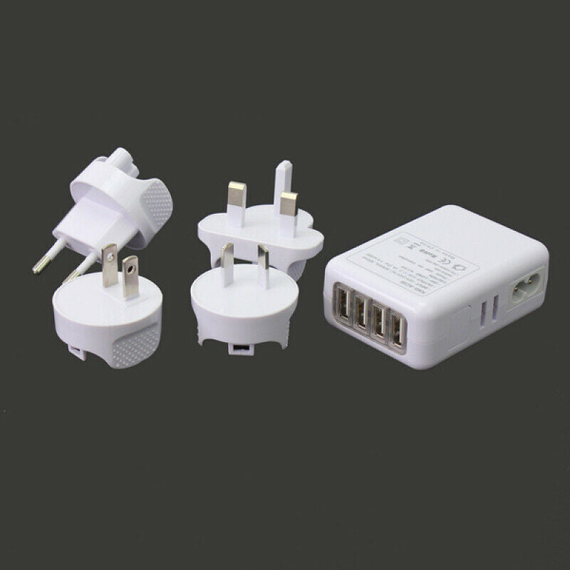 Portable AC 100-240V 4 USB Ports Wall AC Charger Adapter US/EU/AU/UK Plug  HDL