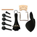 Violin Ebony Parts Set 4/4 Tuning Pegs with Chinrest Endpin Tailpiece Bridge