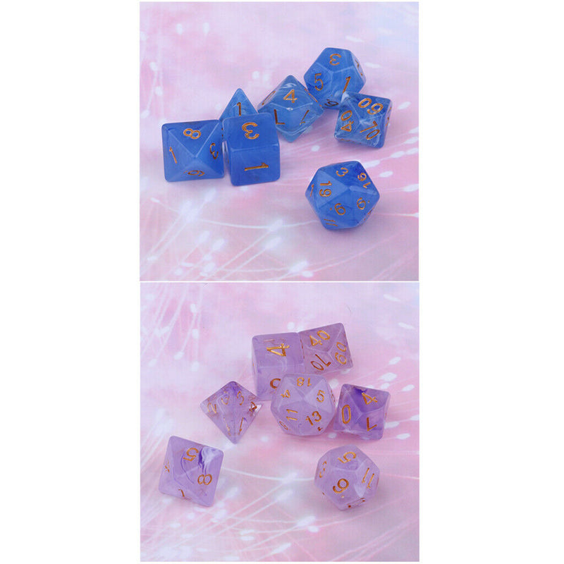 14/Set Polyhedral D4 D6 D8 D20 Dice for TRPG Action Game Dungeons & Dragons