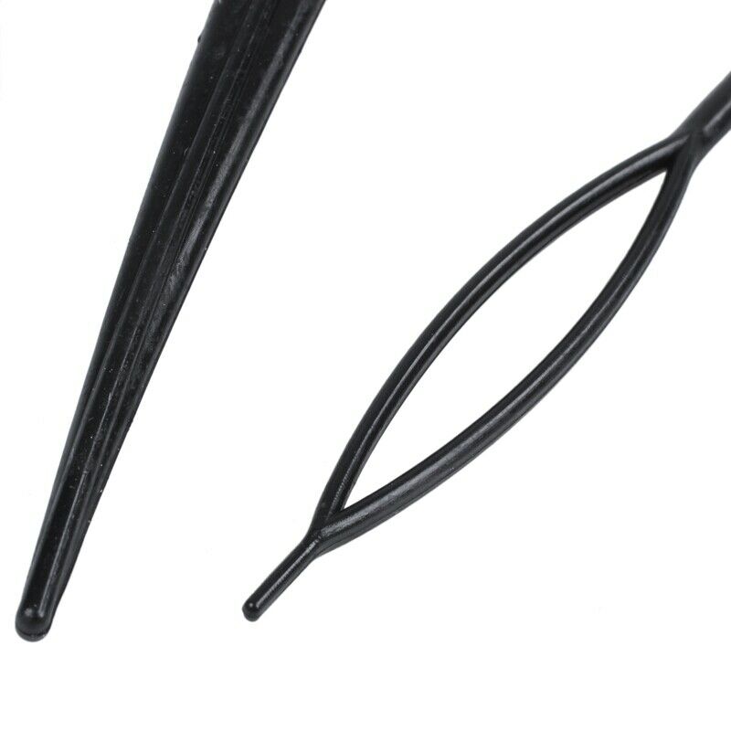 5X(2 pcs Topsy Tail Hair Styler Hair Style Hair Twister Snare Loop Black T9I8)