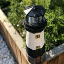 Black Solar Lighthouse Rotating LED Light Decor Outdoor Indoor 2019 R3Q2 I3J8