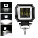 Motorcycle Waterproof Angel Eyes LED Spotlights Headlight Light Square