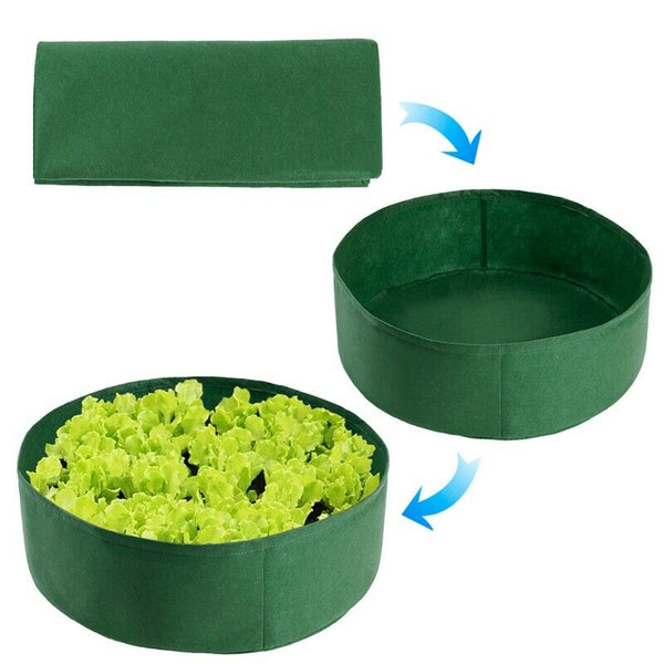 Planting Bag Garden Bed Round Planting Container Grow Bags Breathable Felt