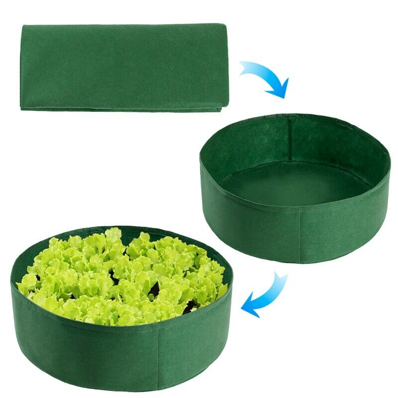 Planting Bag Garden Bed Round Planting Container Grow Bags Breathable Felt