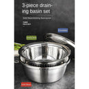 Kitchen Drain Basket Stainless Steel Colander Bowl with Vegetables Grater Round