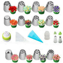 27 Pcs Set Russian Tulip Icing Piping Nozzles Leaf Pastry Cake Decorating To TR