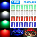 50Pc T5 5050 1SMD LED Speedometer Instrument Gauge -Cluster Dash Light Bulbs